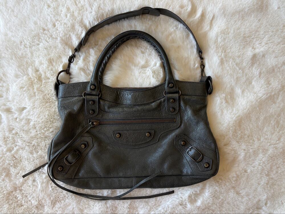 Balenciaga Classic First Motorcycle Bag 103208 Anthracite Gray Leather